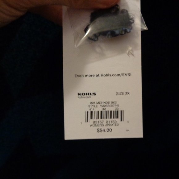 NEW EVRI Sweater Size 3X Black & Teal Crewneck Women's Plus - Picture 5 of 9